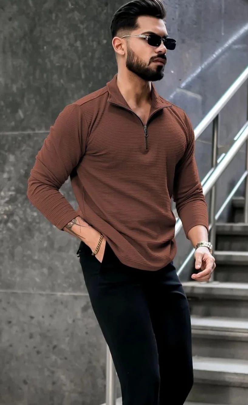 HAPPY KHAJANA Men Polo Collar T-shirt